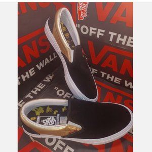 VANS Shake Junt Slip On Pro Shoes Black / Gold Men's 11.5 VN0A347V13L